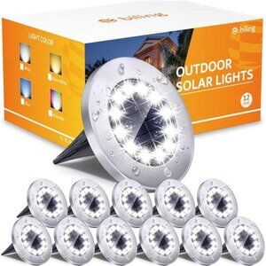 12 Pack Solar Outdoor Lights Bright LED Waterproof Yard Walkway Garden Path